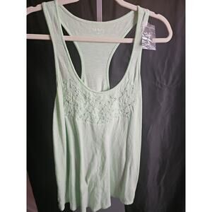 Express Mint Green Racerback Tank Top Embroidered With Gems Women's Size M NWT